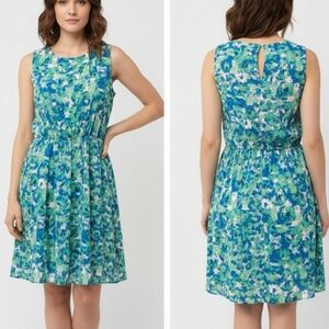 Cato Floral Pleated Sleeveless Midi Spring Summer Romantic Modest Sz 8 Dress‎